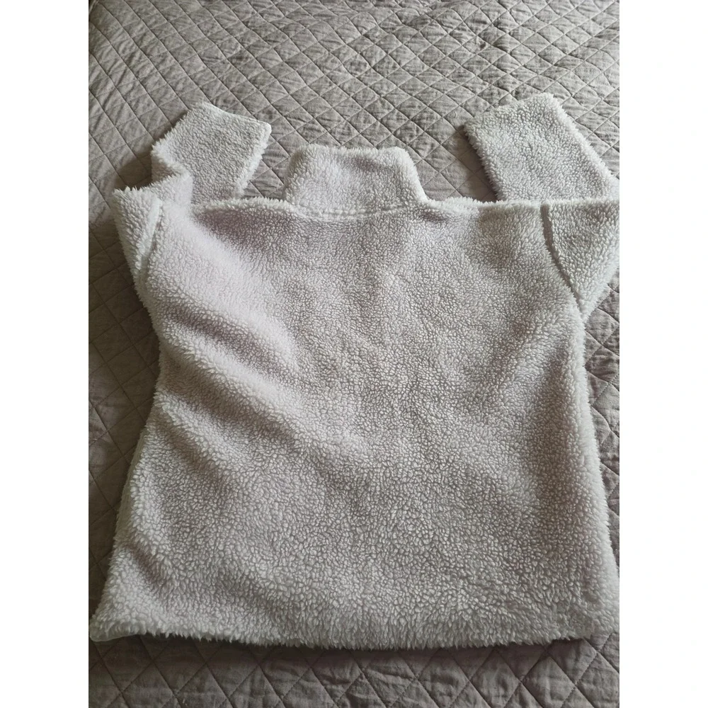 J.Crew Sherpa‎ Light Pink Lavender 1/2 Zip Chunky Cozy Sweatshirt Jacket sz M